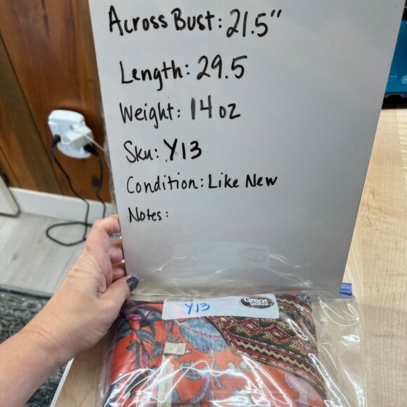 Soft Surroundings Embroidered Sequin Tunic Top Red Orange Floral Size Large - Picture 12 of 12